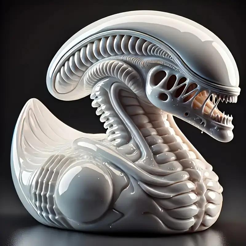 Creativity and Imaginative Alien Series Duck, Evil and Funny Duck Party Desktop Resin Decoration Crafts, Home TV and TV Cabinets