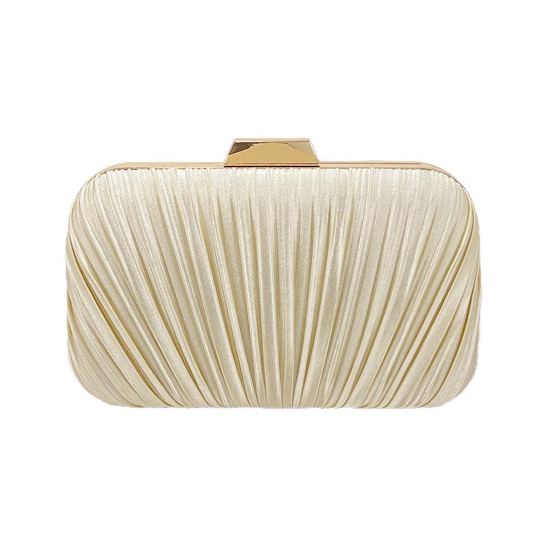 Elegante Borsa a Spalla Pieghettata in Finta Seta - Pochette Clutch di Alta Gamma