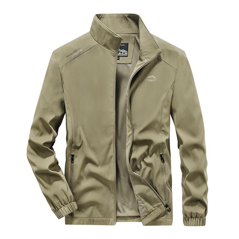 Autumn Men's Outdoor Casual Jacket Large Size Quick-Drying Sports Jacket Thin Elastic Fabric Jacket