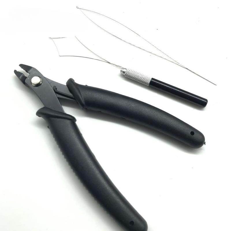 1 set per lot Clești de păr pentru îndepărtarea inelelor nano + 2 unități set de filetare nano inele Noi instrumente de extensie a părului