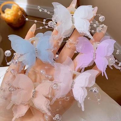 NEW Fairy Hair Accessory Beads Butterfly Small Size Grab Clip High-end Hair Clip New Shark Clip Headband Accessory