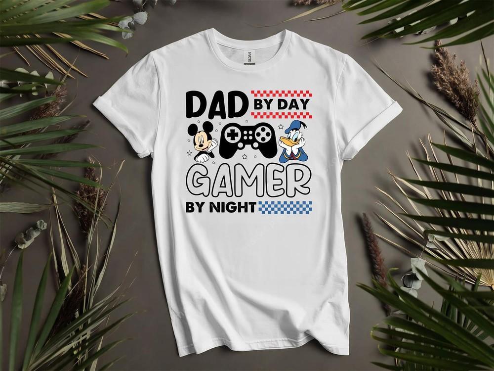 

Mickey Donald Dad By Day Gamer T-shirt T shirt Men Women Unisex Tshirt L61 XL