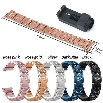 18mm 20mm 22mm Kayış Bayanlar Elmas Bilezik Garmin Vivoactive4S/3/Venu 2 1 2S/SQ/Vivomove HR Huawei GT 3 2/Pro Samsung Galaxy Watch 4 3 Aktif 2