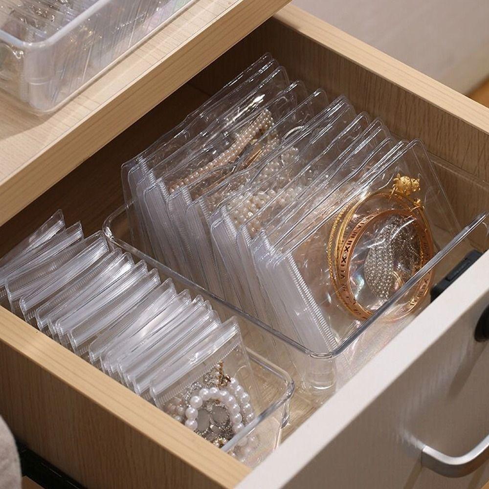 Smyckespåse Blixtlåspåsar Gåvförpackning Självförslutande Påse Halsband Armband Ring Återförslutningsbar