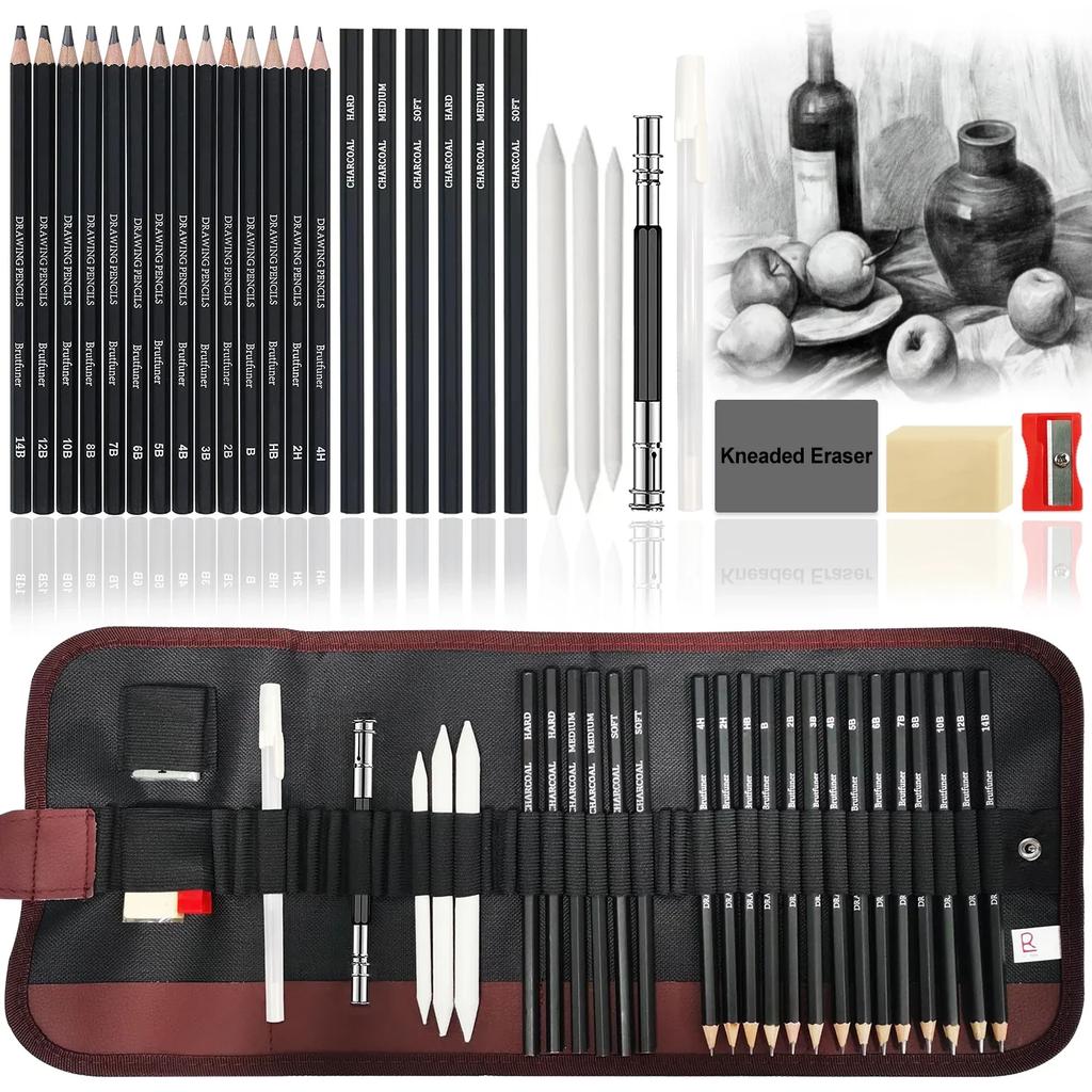 14/18/29/38/44/64 PCS Drawing Set Sketching Kit,Sketch Pencils Art Supplies with Graphite,Charcoal,Blending Tools & Accessories