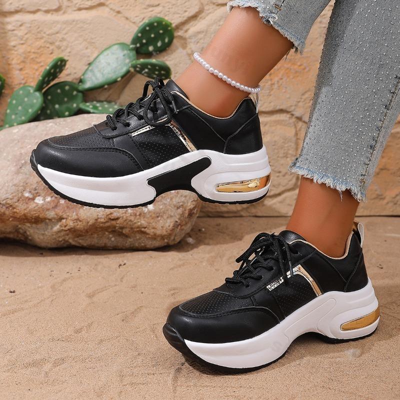 Women Casual Sneakers Spring New Breathable Mesh Comfort Soft Sole Chunky Sport Shoes Large Size Simple Versatile Platform Shoes