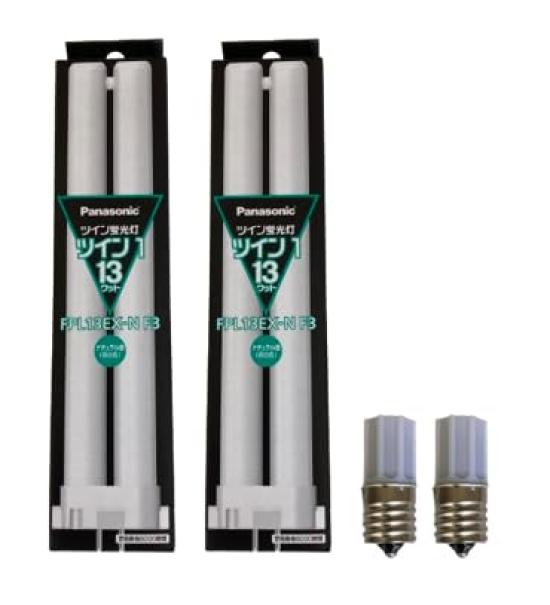 National Twin Fluorescent Lamp 13W Fluorescent Tube Natural Color (Daylight White) 2-Pack with Bridge FPL13EXN 2-Pack with FG-1E Glow Starter 2-Pack