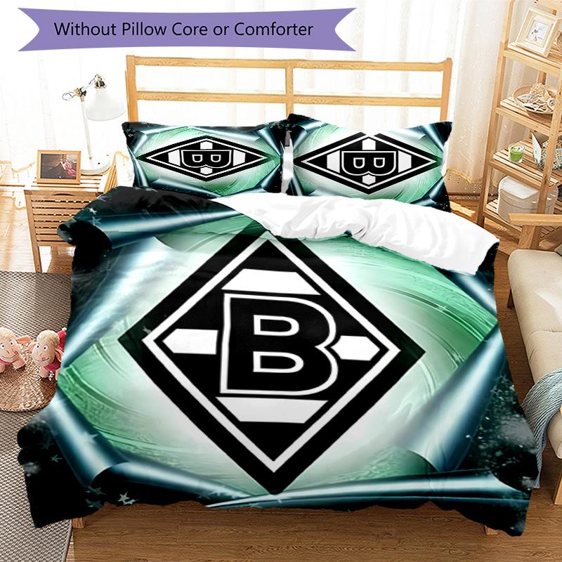 3pcs Borussia Monchengladbach Logo Pattern Bedding Set Duvet Cover Set Includes Duvet Cover &pillowcases,perfect All Season Bedroom Decoration&gift