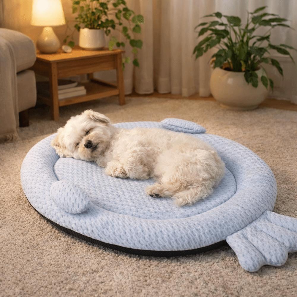 Comfortable Non-Slip Pet Cooling Mat Cartoon Shape Breathable Summer Sleeping Pad Soft Detachable Cat Nest for Cats and Dogs
