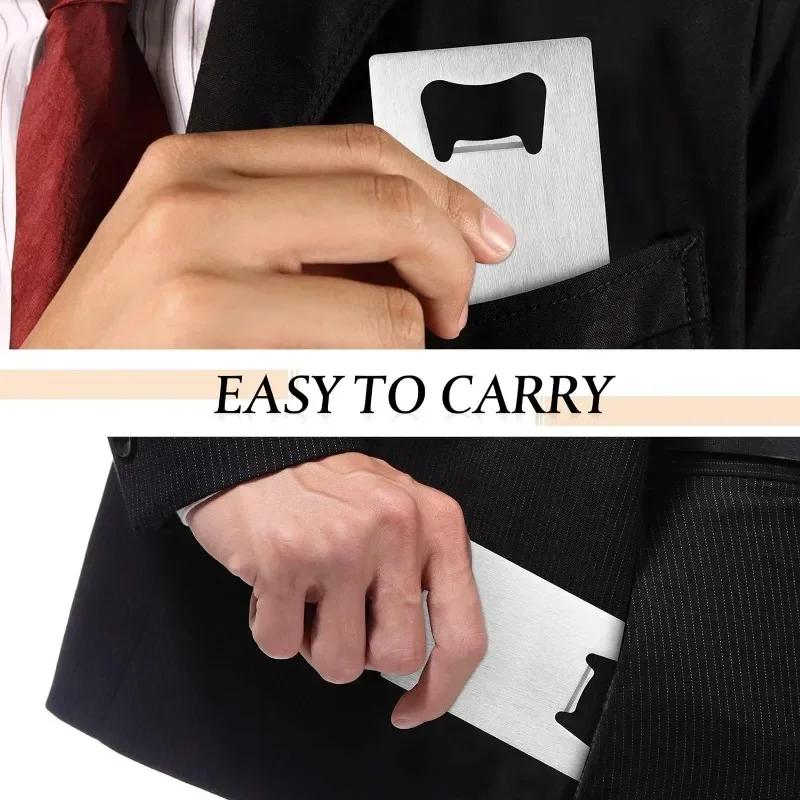 1/10pcs Stainless Steel Beer Bottle Opener for Wallet Pocket Can Be Carved for Restaurants Bars DIY Wedding Favor Gift