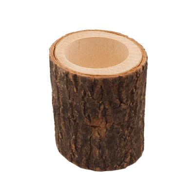 Trä värmeljus rustik bröllopsljusstake Suckulent Planter Party dekoration