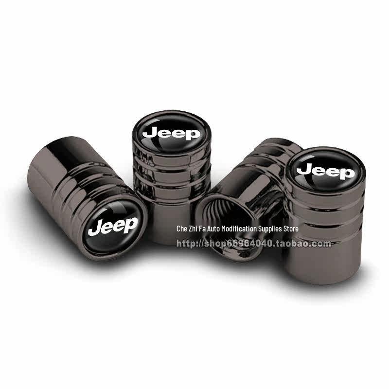 Jeep Tire Valve Stem Caps for Grand Cherokee, Compass, Wrangler, and Cherokee - Decorative Set