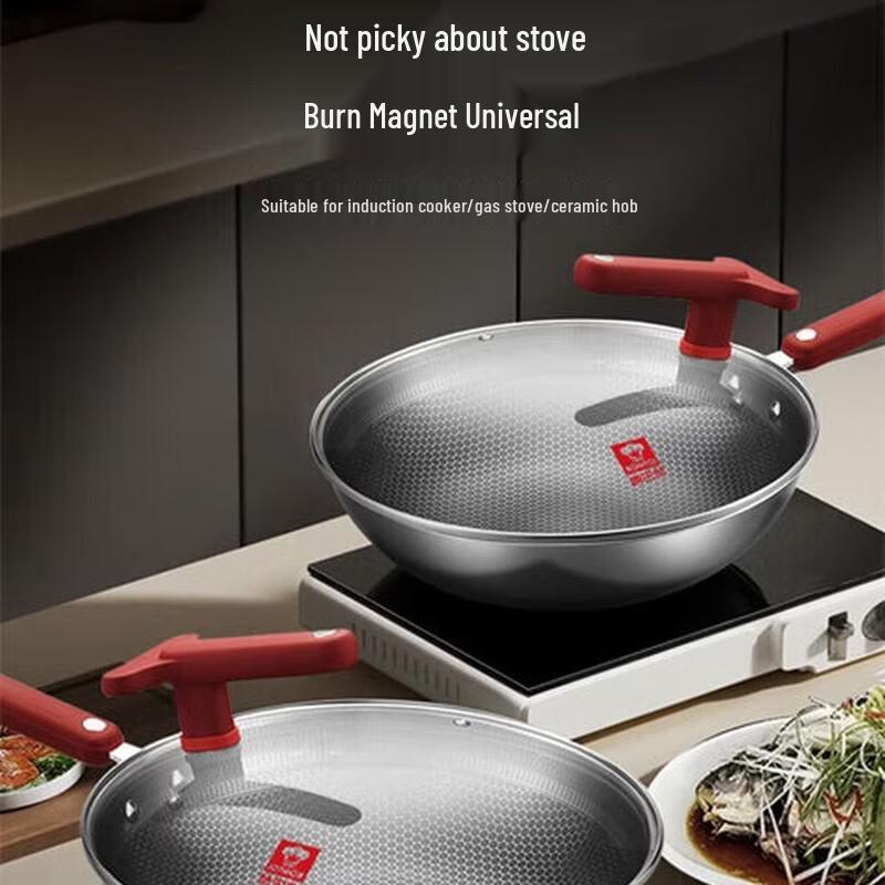 KOBACH 304 Stainless Steel Nonstick Wok 32cm