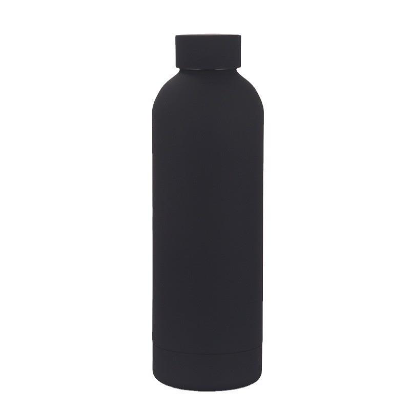 American Style Frosted Thermos: 304 Stainless Steel Sports Bottle with Rubber Finish, Large Capacity, Portable Smart Mouth Design.