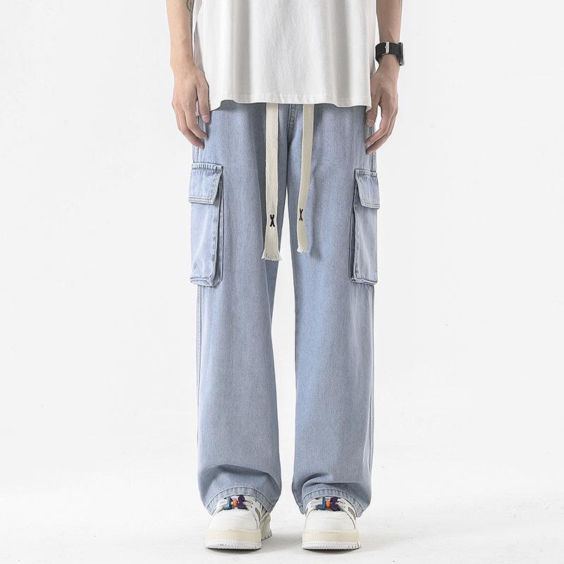 

LKTM Мужские весенне-летние джинсы карго свободного кроя на кулиске L (125-135 jin)