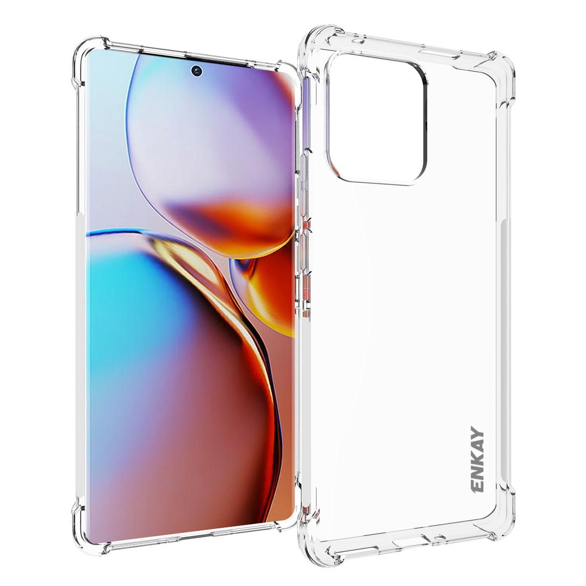 

ENKAY HAT PRINCE For Motorola Moto X40 5G/Edge 40 Pro 5G Flexible TPU Case Thickened Corners Anti-slip Strip Edge Clear Smartphone Cover A