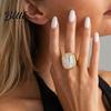 Vintage Style Ring/Earrings Women Ring/Earrings with Large Square Stone Retro