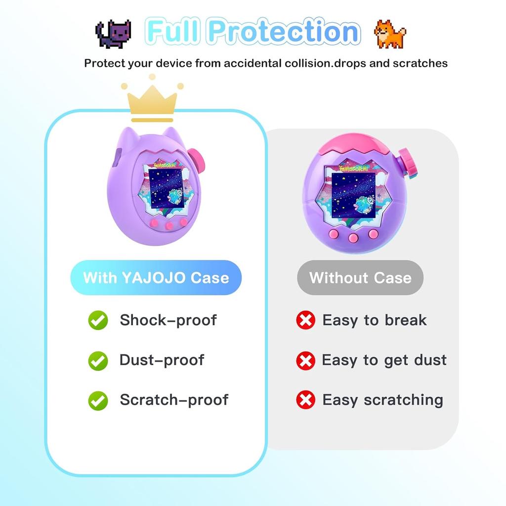 for Tamagotchi Paradise Soft Silicone Case and TPU Clear Screen Protector flim, 360-degree Full Protective with Flower Series Lanyard, Scratch Shock