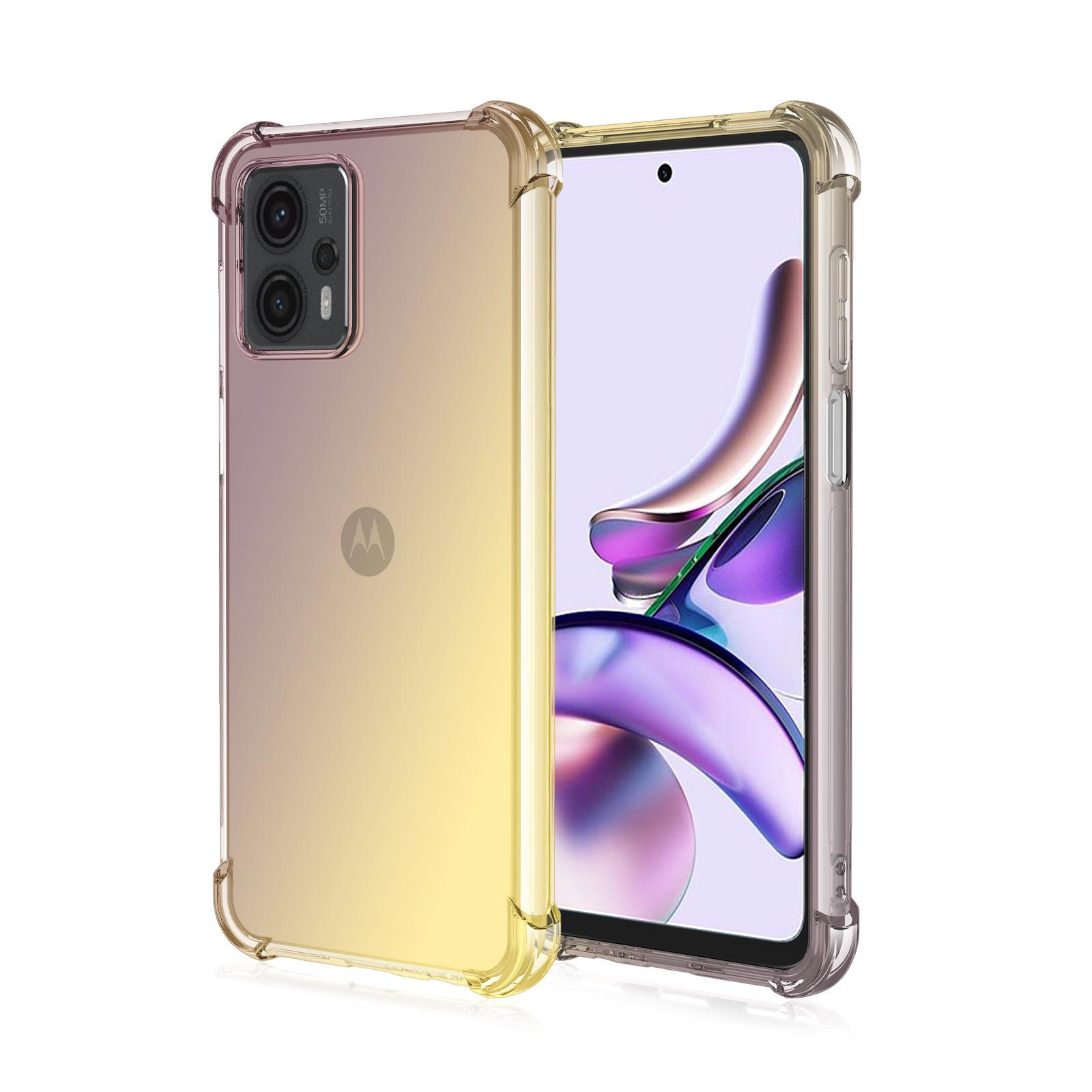 

Прозорий симпатичний градієнтний чохол для телефону, тонкий проти подряпин, гнучкий ТПУ-чохол протиударний захисний чохол для Moto G8 Power G9 Plus G13 G30 G50 G60S G84 Moto G72 чорний/золотий