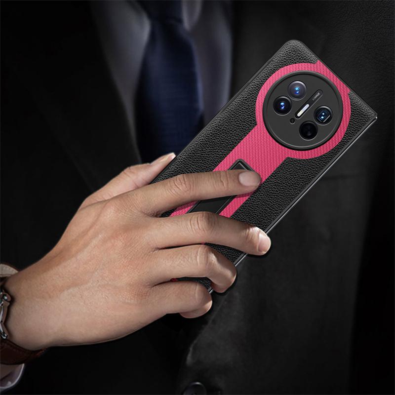 For Huawei Mate X5 / Mate X3 Case Wrist Strap Bracket Leather Strap  With Tempered Film Folding Shockproof Cover