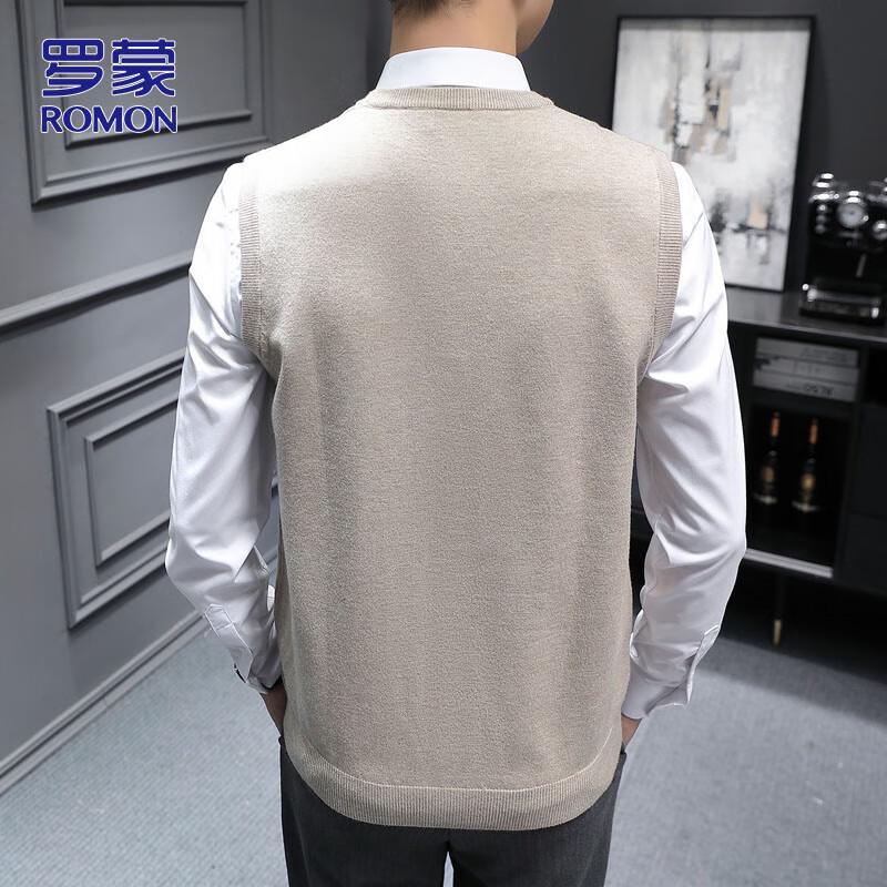 Romon Men's V-Neck Knit Vest Sweater