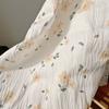 Women's Summer Textured Heavy Chiffon Soft Sweet Romantic Floral High-Waist Flared Fairy Midi Skirt - Ethereal A-Line Silhouette