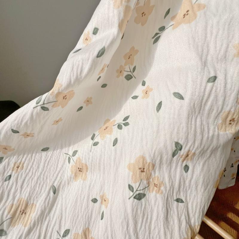 Women's Summer Textured Heavy Chiffon Soft Sweet Romantic Floral High-Waist Flared Fairy Midi Skirt - Ethereal A-Line Silhouette