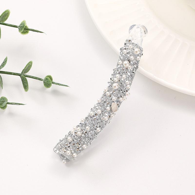 Neue Farbe Pan Haar Banane Clip Licht Luxus Stein High-End-Mode Pferdeschwanz Clip Haarschmuck Haarnadel
