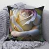Nordic Style Romantic Rose Flower Print Pattern Cushion Cover for Home Living Room Sofa Decoration Square Pillowcase