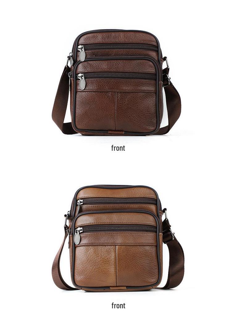 Klasyczna męska torba na ramię z prawdziwej skóry do codziennych dojazdów do pracy