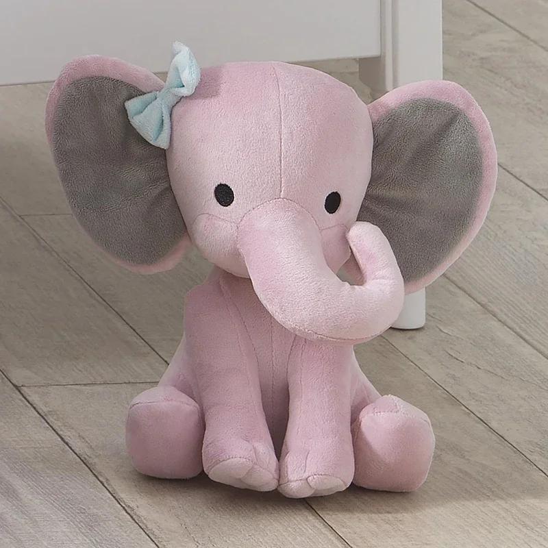 Jucării de pluș umplute cu elefant gri de 25 cm Animale Kawaii Pernă umplută pentru dormit moale păpușă Plushie pentru camera bebelușului Cadouri decorative