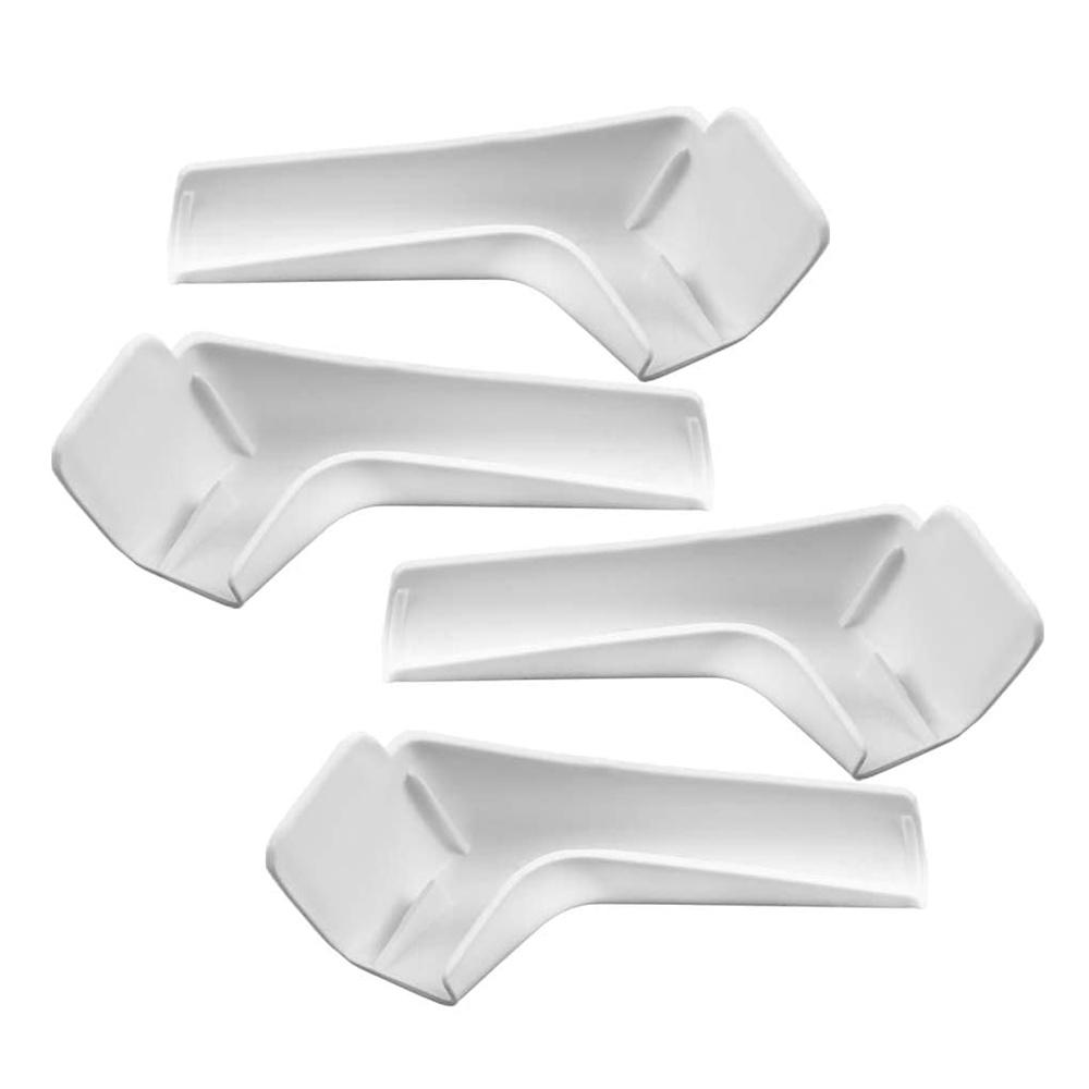 4pcs Rain Gutter Spout Extensions Long Version Left and Right White For RV Camper