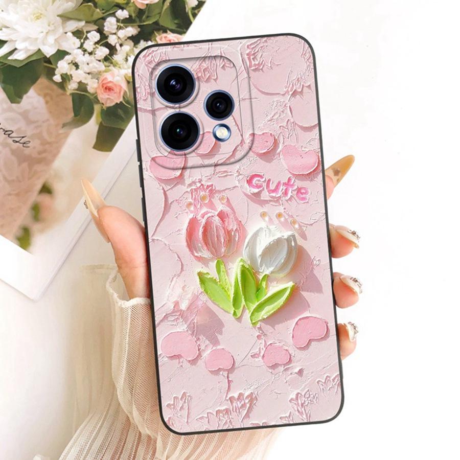For OPPO Reno 15C Cover Cute Floral Cartoons Painted Phone Case Silicone Soft Fundas Shell for OPPO Reno15 F Reno 15Pro 15F Bags