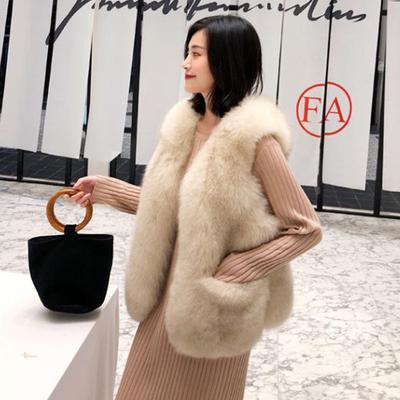 Autumn and Winter New Faux Fox Fur Grass Vest Women's Short Fashion Loose Mink Fur Coat Women's Sweetheart
