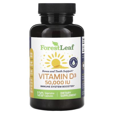 Forest Leaf, Vitamina D3, 1.250 mcg (50.000 UI), 120 capsule vegetali