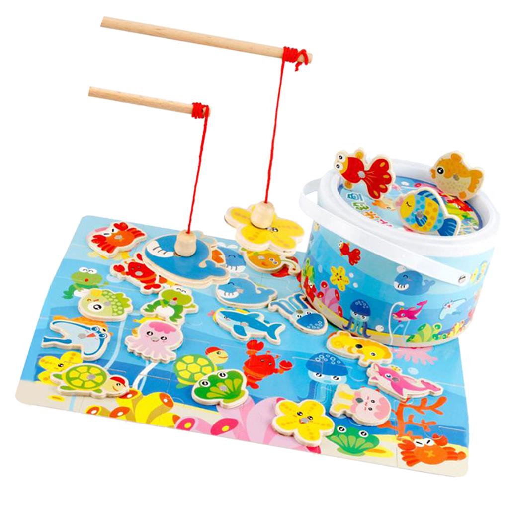 Toddler Wooden Fishing Pole Game,STEM Early Educational Toys uygun fiyatlı satın alın