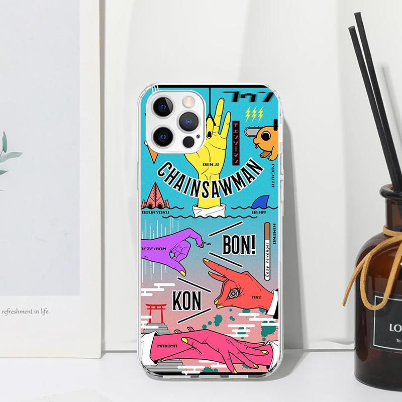Chainsaw Makima Power Phone Case For Iphone 17 Air 16 15 Plus 16E 14 Pro Max 13 Mini 12 11 7 8 SE Fundas Soft Back Cover 17 Air