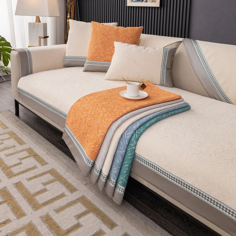 Luxury Sofa Cover Thickened Non-Slip Sofa Cushion Universal Plaid Soft Sofa Backrest Cover Armrest Furniture Dust Cover Cloth