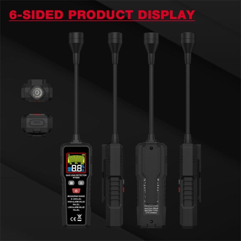 Wireless Gas Leak Sensors For Indoor Use Automatic Fault Diagnosis Memory Recall Feature Home Safety Equipment