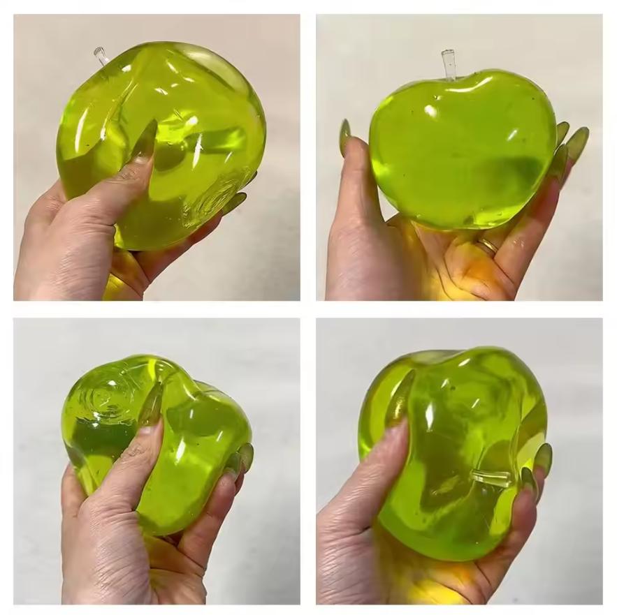 Green Apple Blue Maltose Squishy Toys Anti Stress Sensory Fidgets Toy Soft Simulated Transparent Slow-Rebound Decompression Toy@