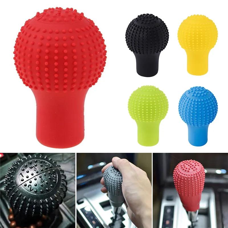 1Pc Car Auto Round Silicone Gear Shift Knob Cover Manual Automatic Non Slip Lever Shifter Knobs Case Protector Bump Stick