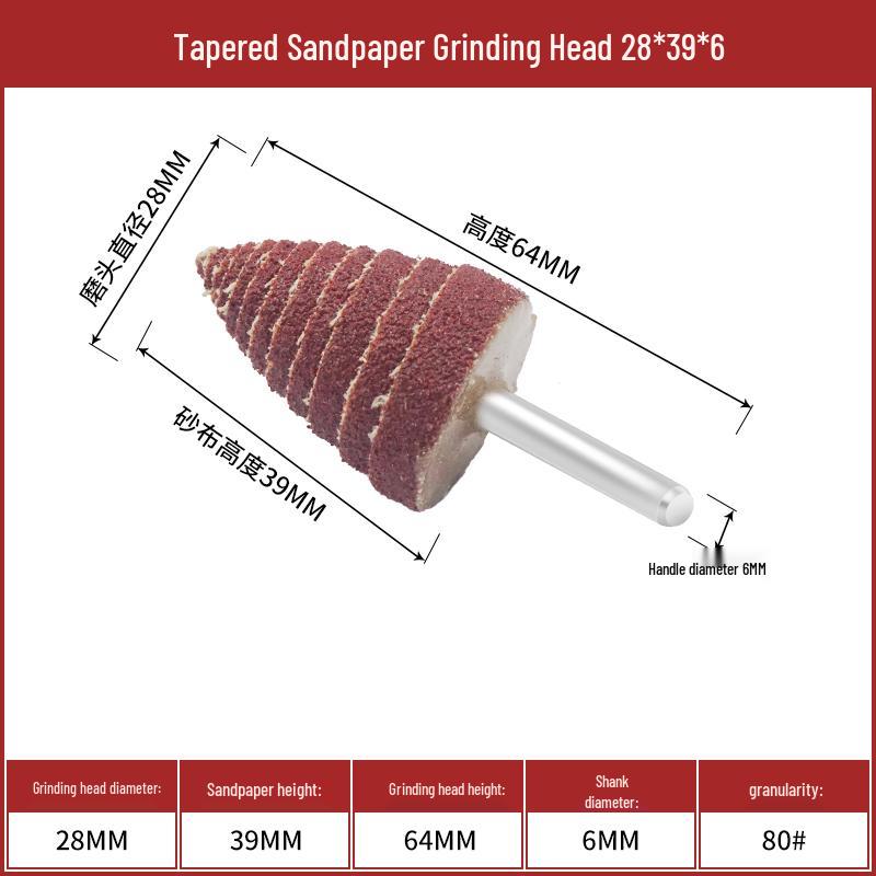 Cone Type Sandpaper Flap Wheel with Extended Shank for Metal and Woodworking