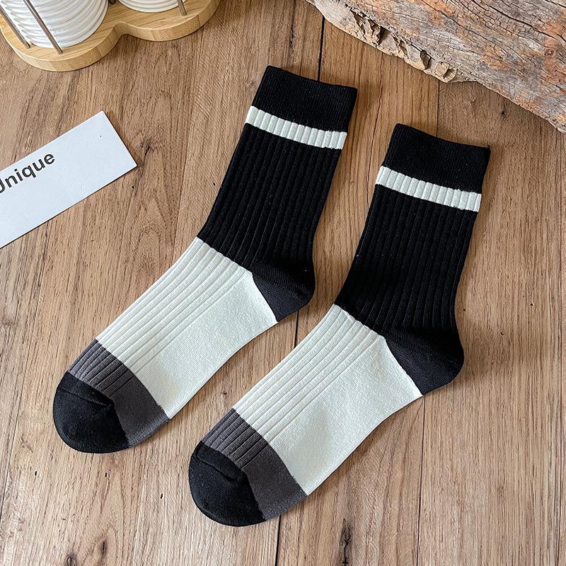 Male Autumn and Winter New Product Tie In Color Casual Tube Cotton Socks