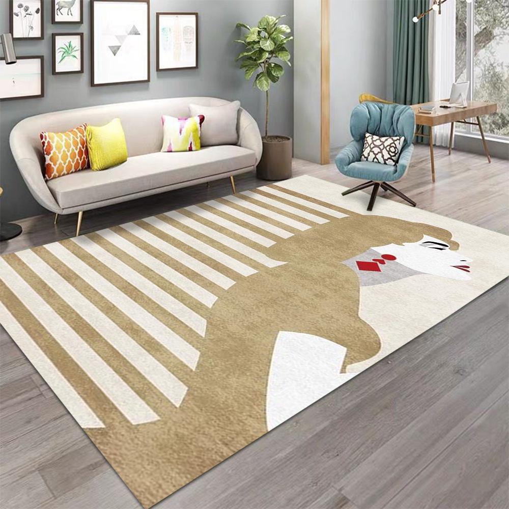 Nordic Art Carpet Living Room Bedroom Kitchen Sofa Table Balcony Rug Non-slip Washable Mat Home Exquisite