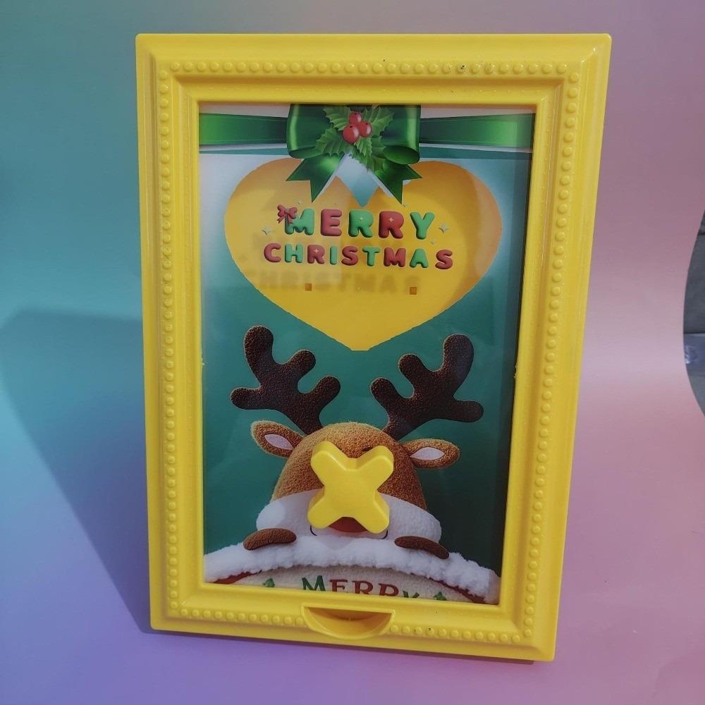 

Christmas Decorations Reindeer Pattern Candy Box Dispenser Desktop Ornaments Plastic Handy Candy Frame Candy Storage жовтий