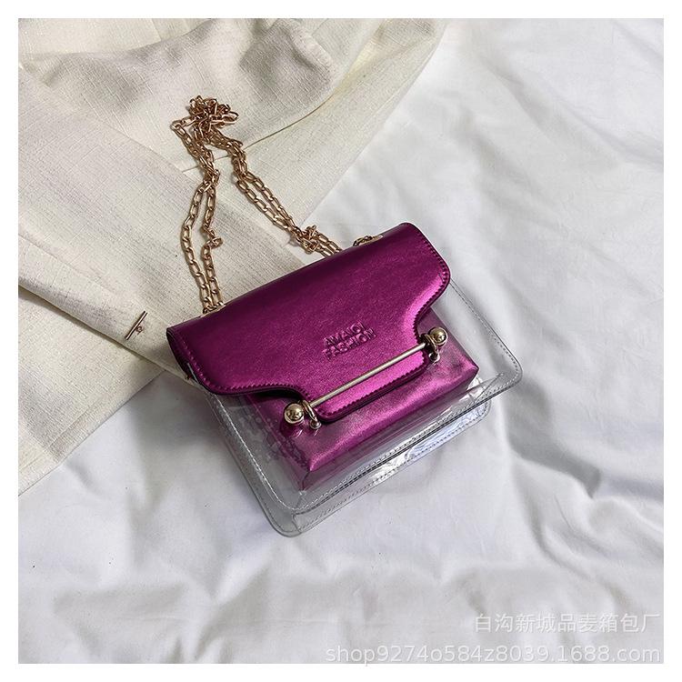 Popular small bag women 2025 new fashion messenger small bag chain bag transparent child and mother bag small square bag