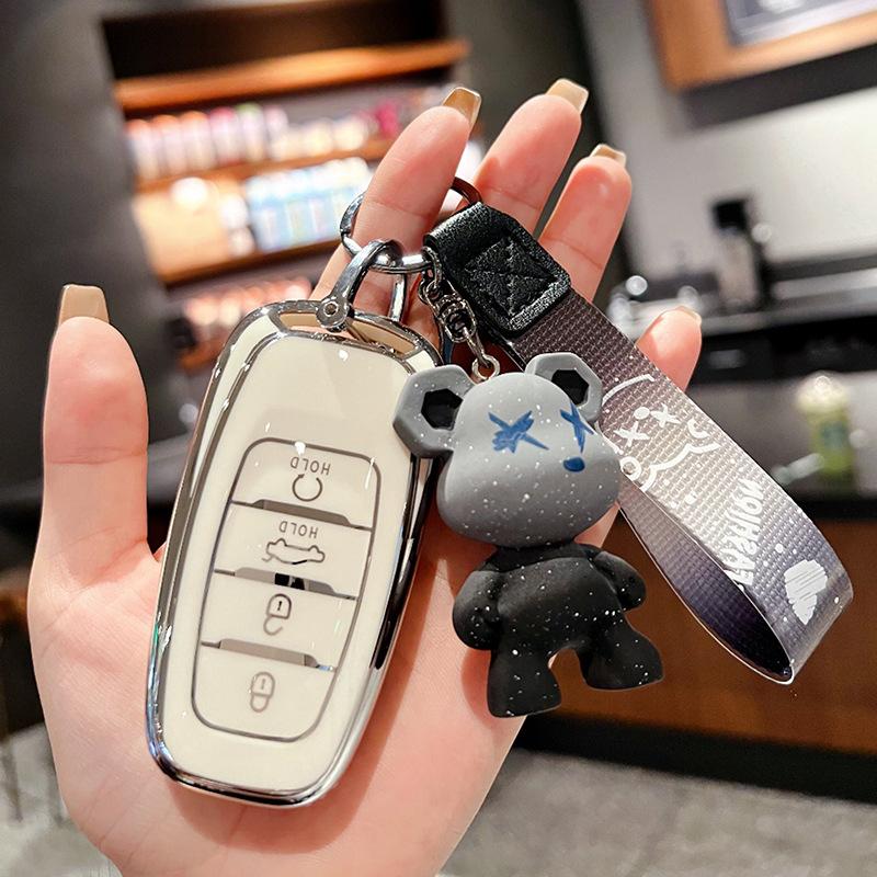 

Подходит для чехла для ключа Hongqi H5 H7 HS5 HS7 новая энергия EHS3 автомобильный кожаный мужской и женский чехол-брелок