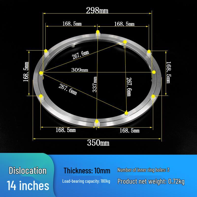 Rotating Bookshelf Display with Aluminum Turntable Base and Height-Adjustable Bearing Track