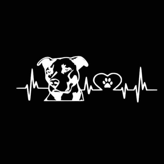 

Особистість Pitbull Love Pattern Auto Styling Decal Car Sticker Decor білий