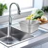 Vegetable Kitchen Sink Colander for Rice 201 Stainless Steel Washing Bowl Gadget